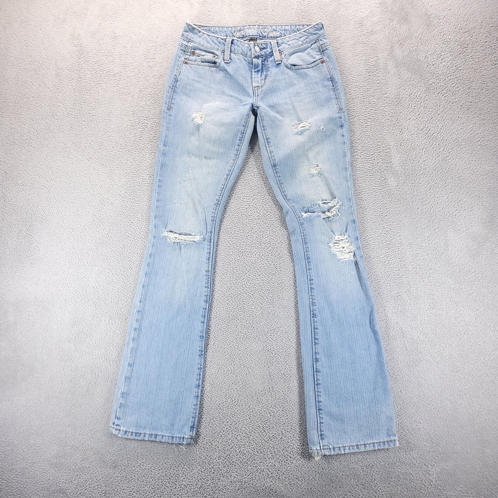 Light Blue Distressed Women's Boot Cut Jeans